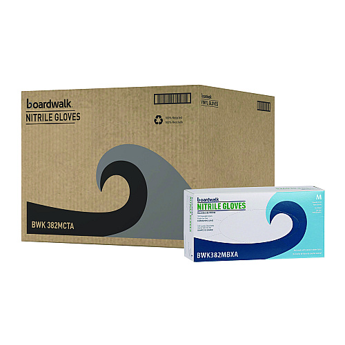 Boardwalk® Disposable Examination Nitrile Gloves, Medium, Blue, 5 mil, 1000/Carton (BWK382MCTA)