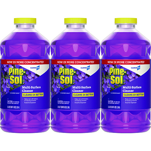 Pine-Sol CloroxPro Multi-Surface Cleaner Concentrated, Lavender Clean Scent, 80 oz Bottle, 3/Carton (60608CT)